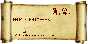 Méh Márton névjegykártya